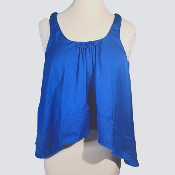 Zara W&B Collection Blue Hi-lo top Size Small - Picture 1 of 5